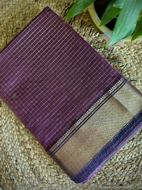 Maheshwari Zari Checkered Sarees