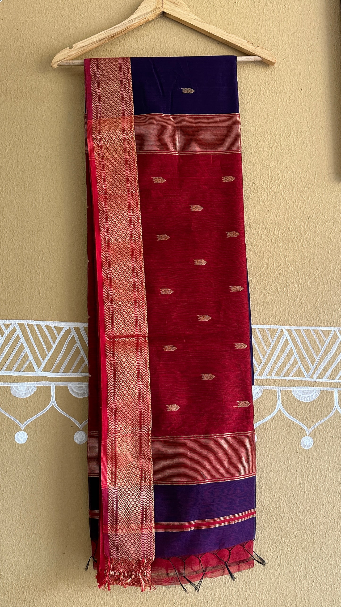 Royal Blue Motifs ~ Maheshwari Saree