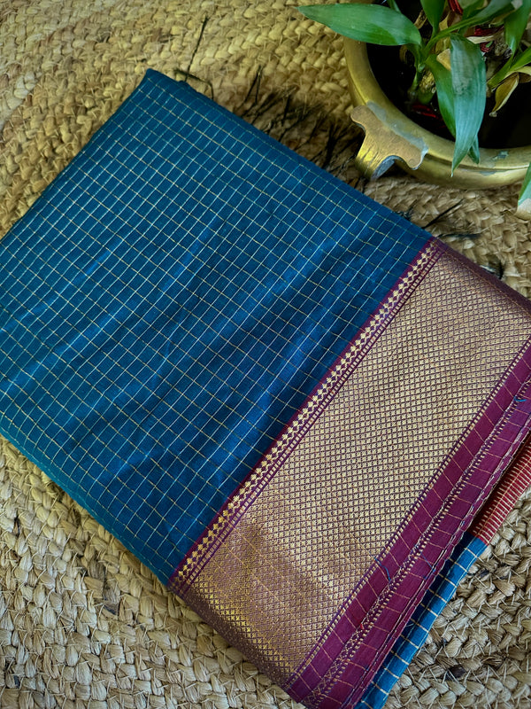 Maheshwari Zari Checkered Sarees