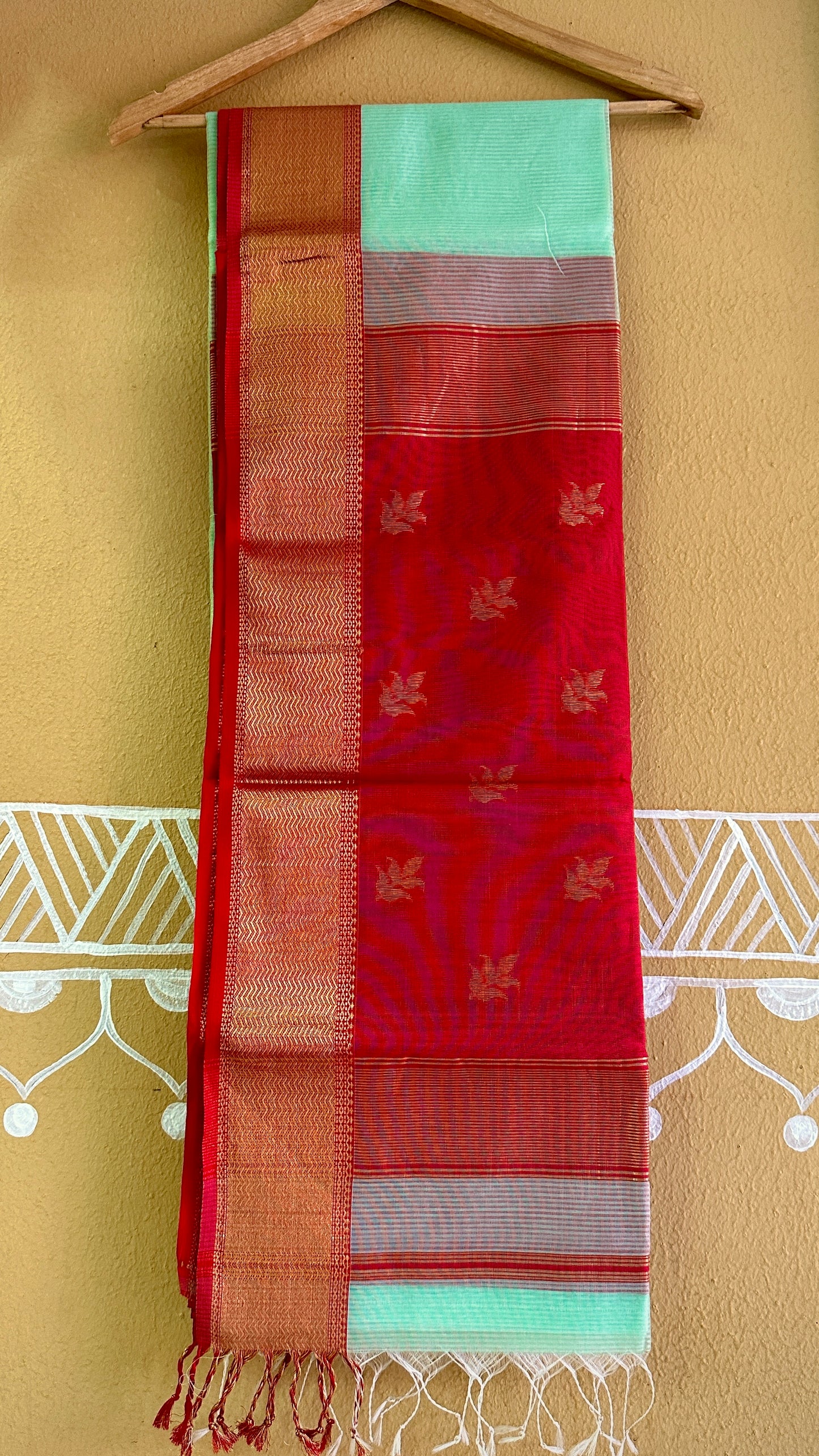 Maheshwari 75 Silk Sea Green Saree