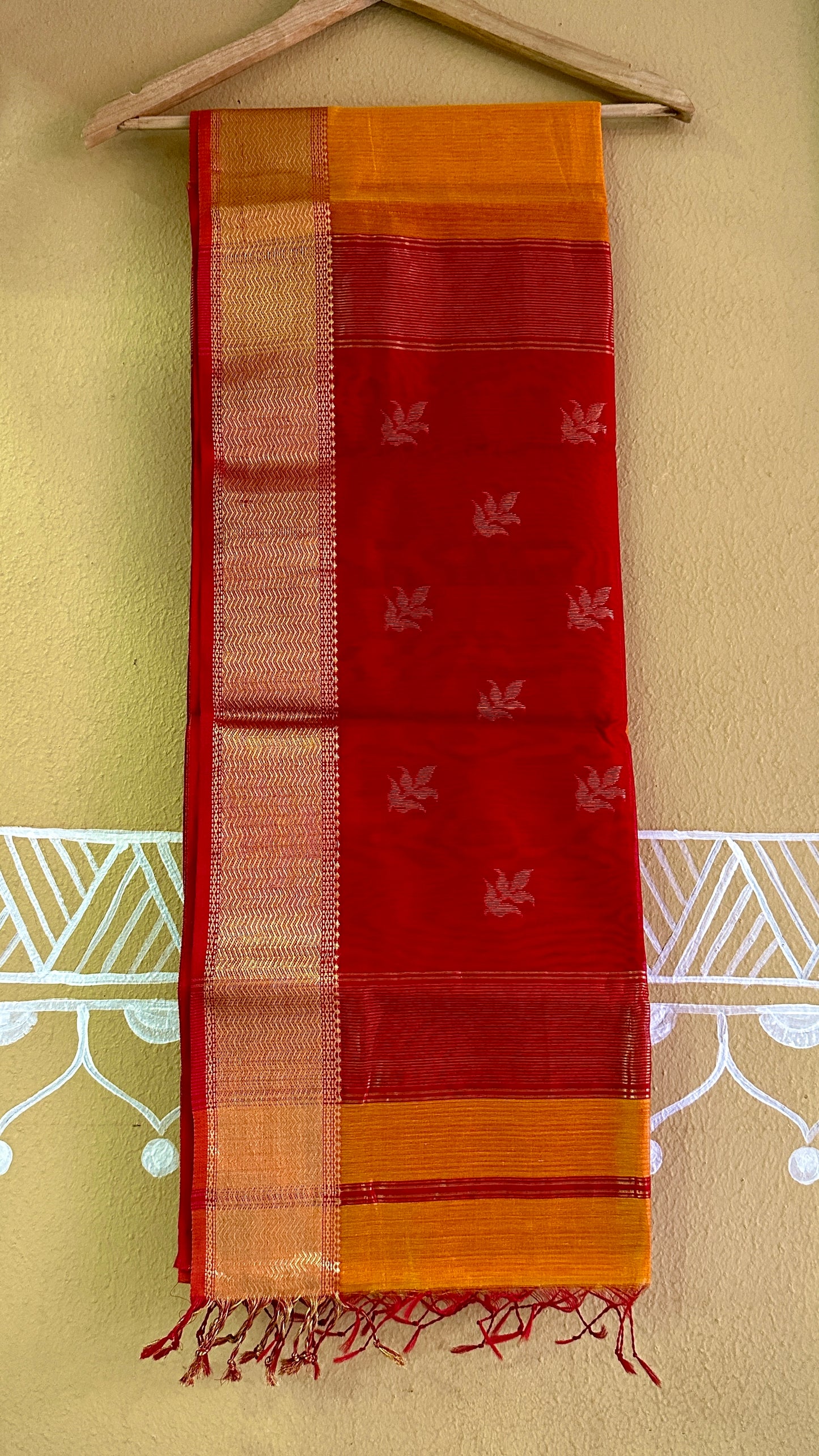Maheshwari 75 Silk Golden Yellow Saree