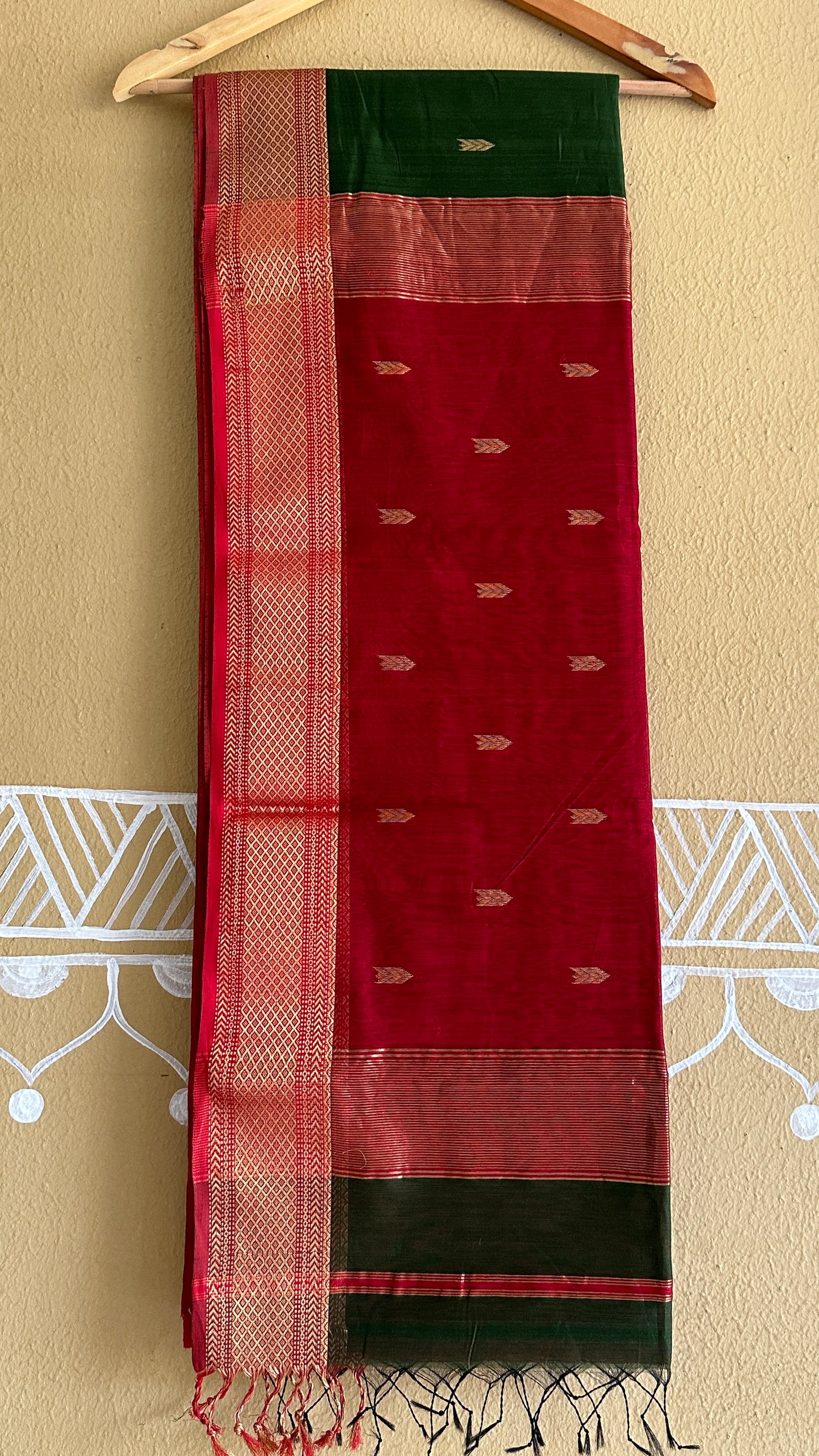 Green Motifs ~ Maheshwari Saree