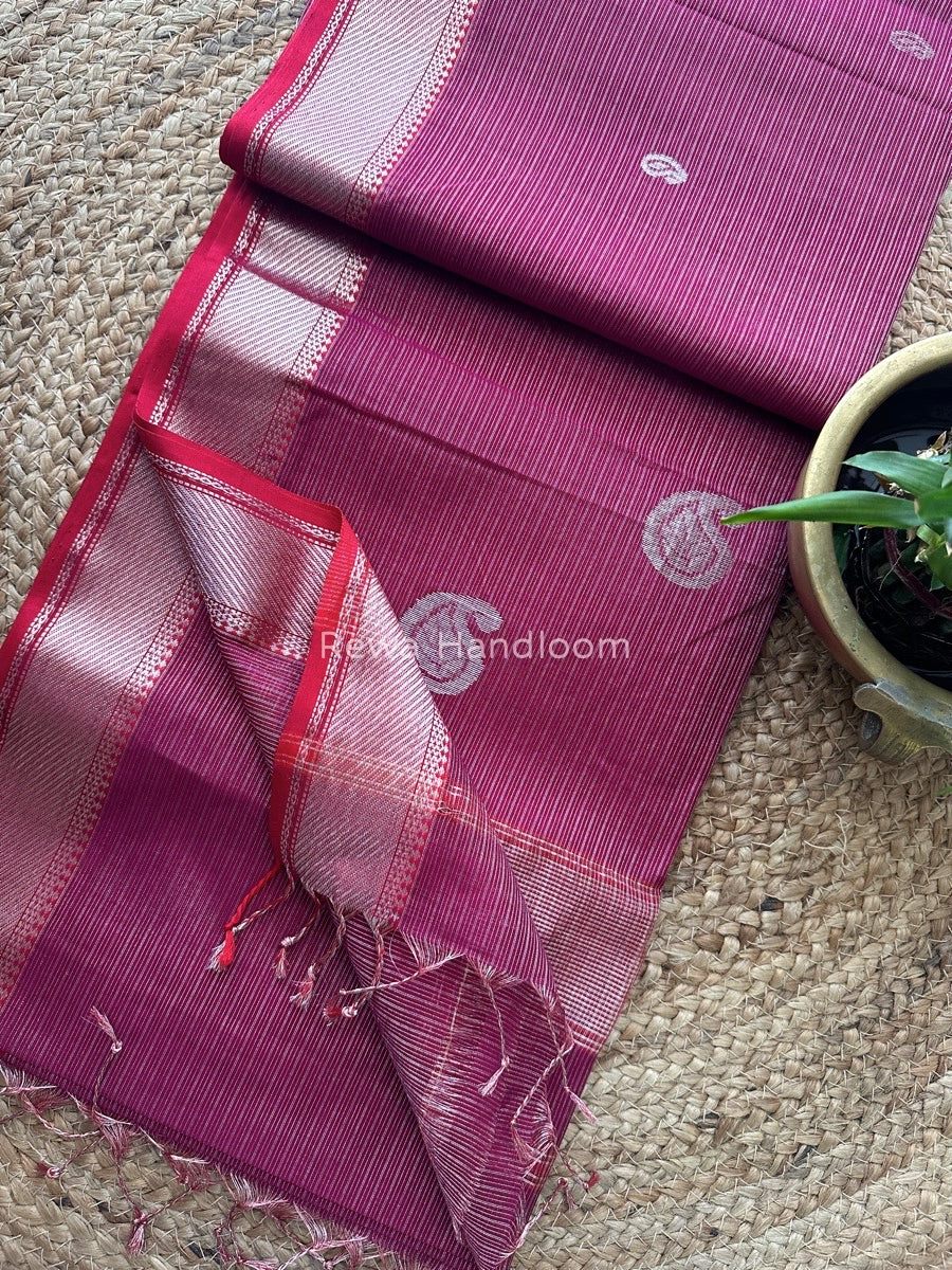 Maheshwari Silver Buta Butti Saree