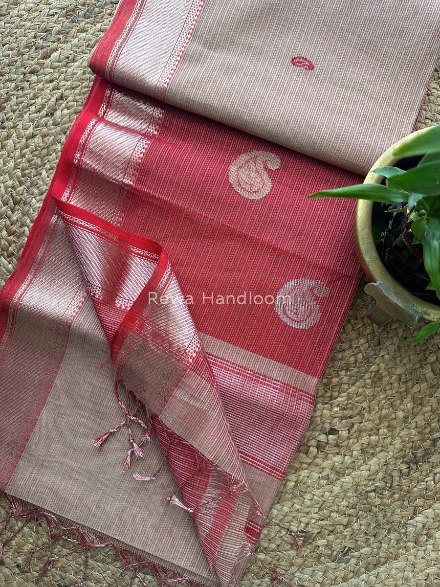 Maheshwari Silver Buta Butti Saree