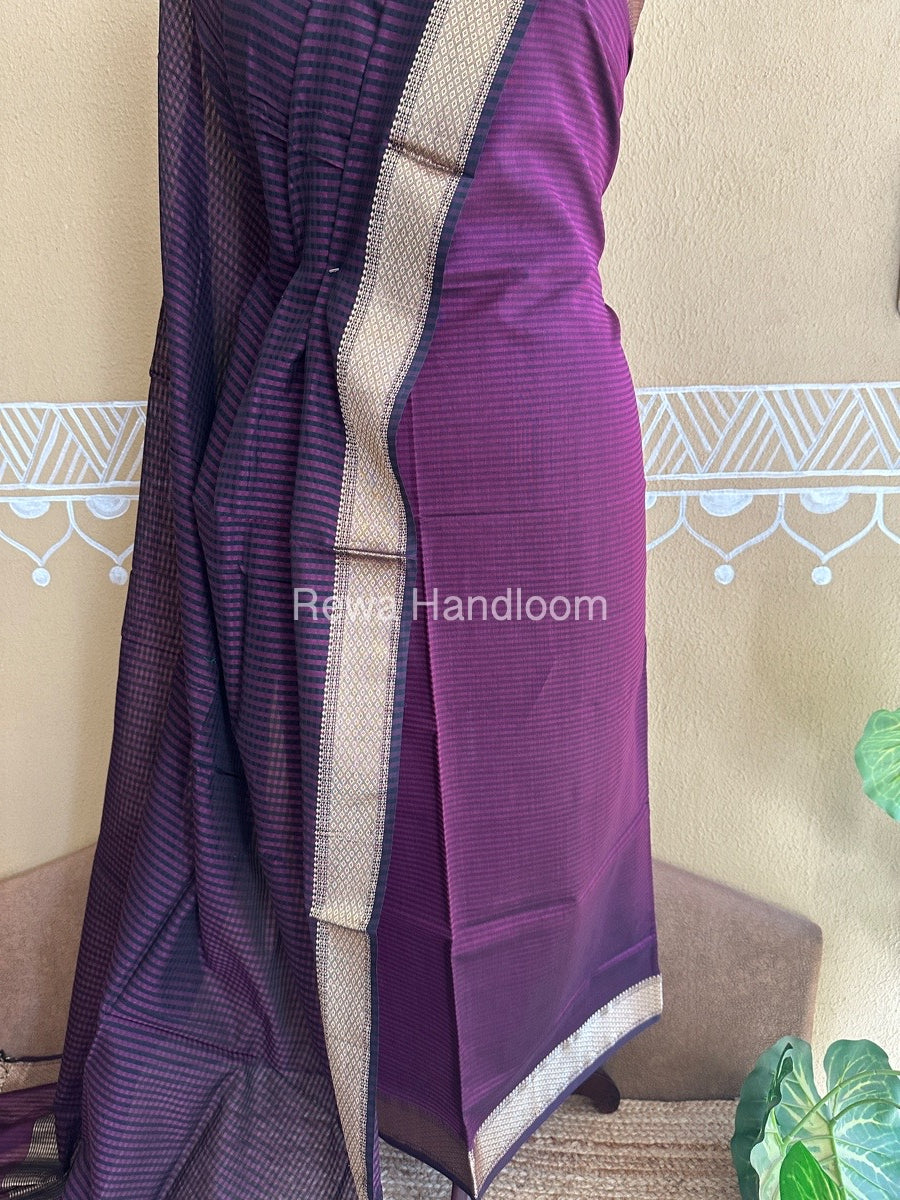 Maheshwari Wine Checks Dress Material CPT05