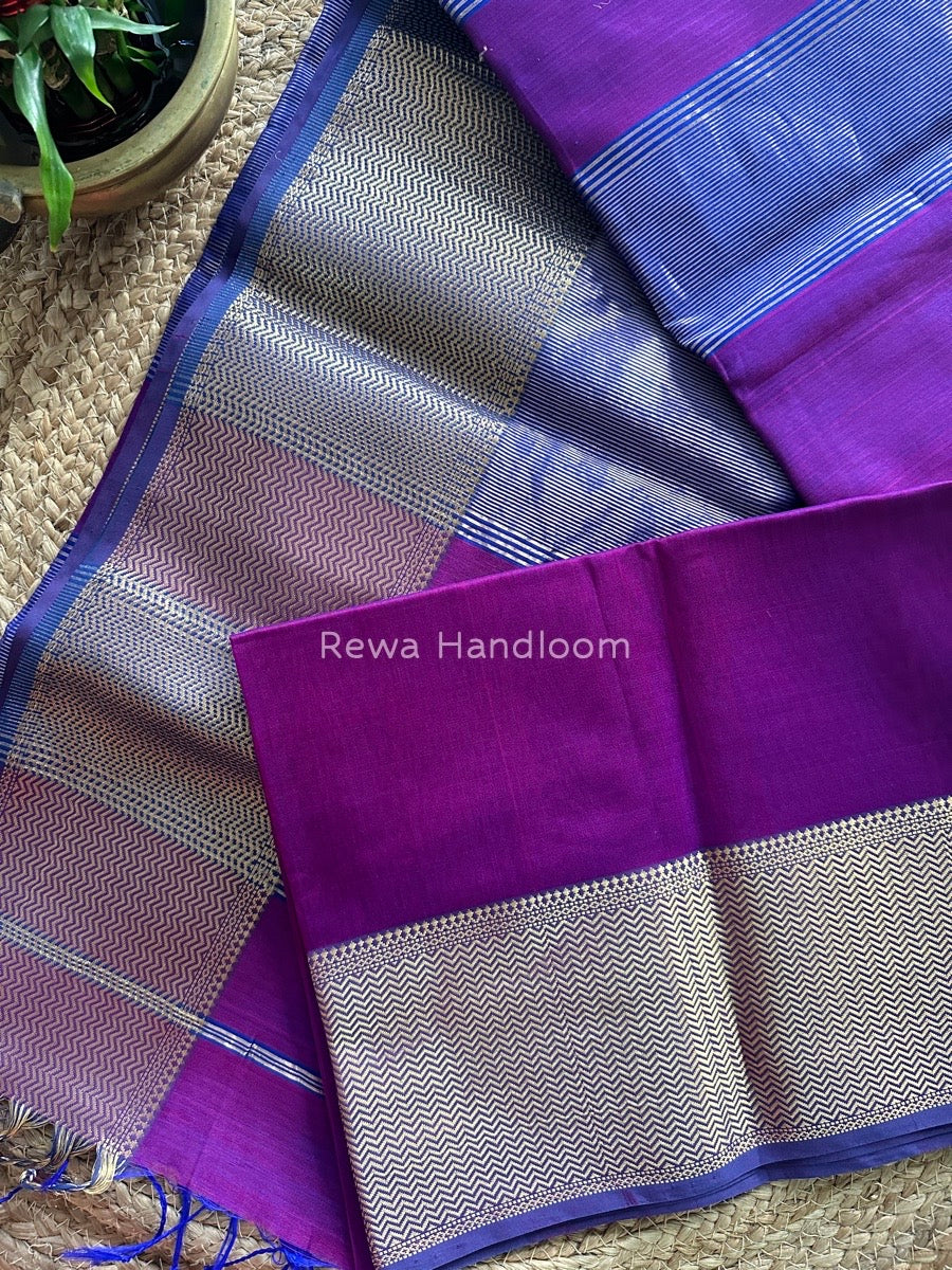 Maheshwari Purple Zari Skirt Saree ZS034