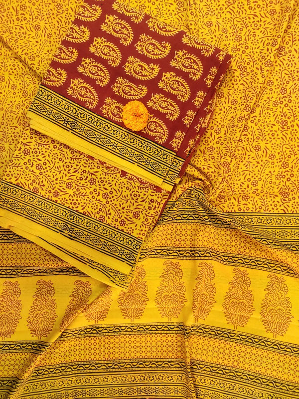 Red- Yellow Bagh Print Suit
