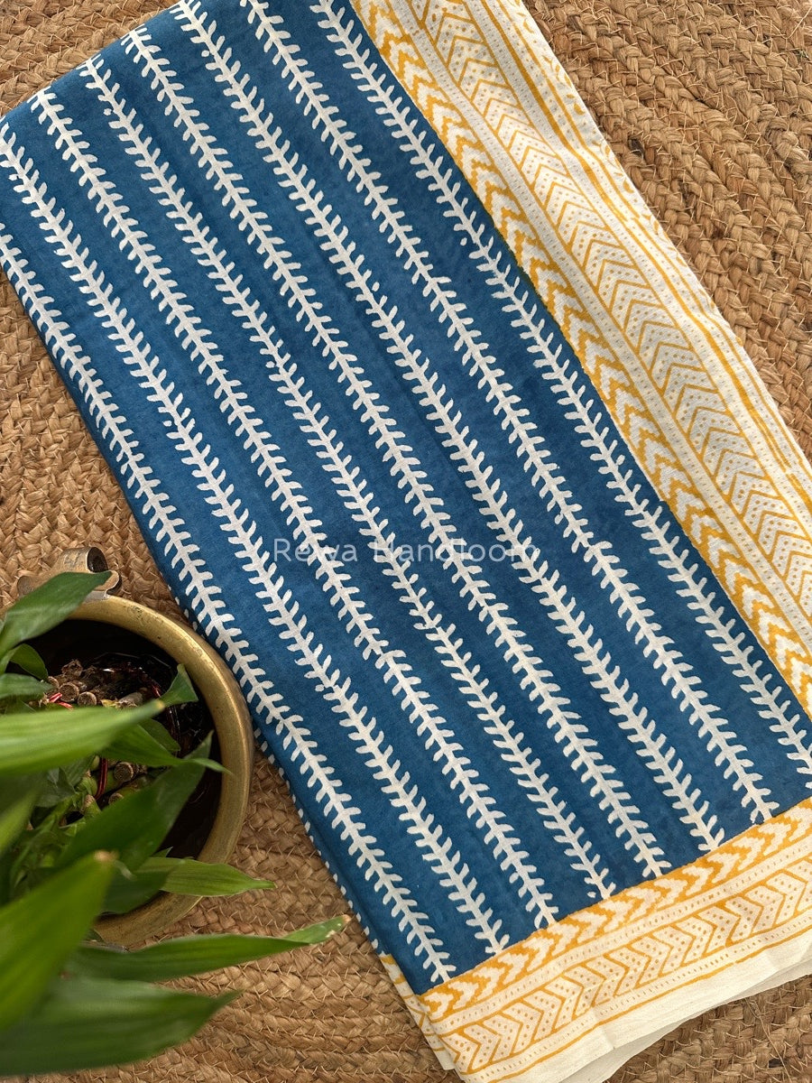 Blue Indigo Cotton Saree IND016