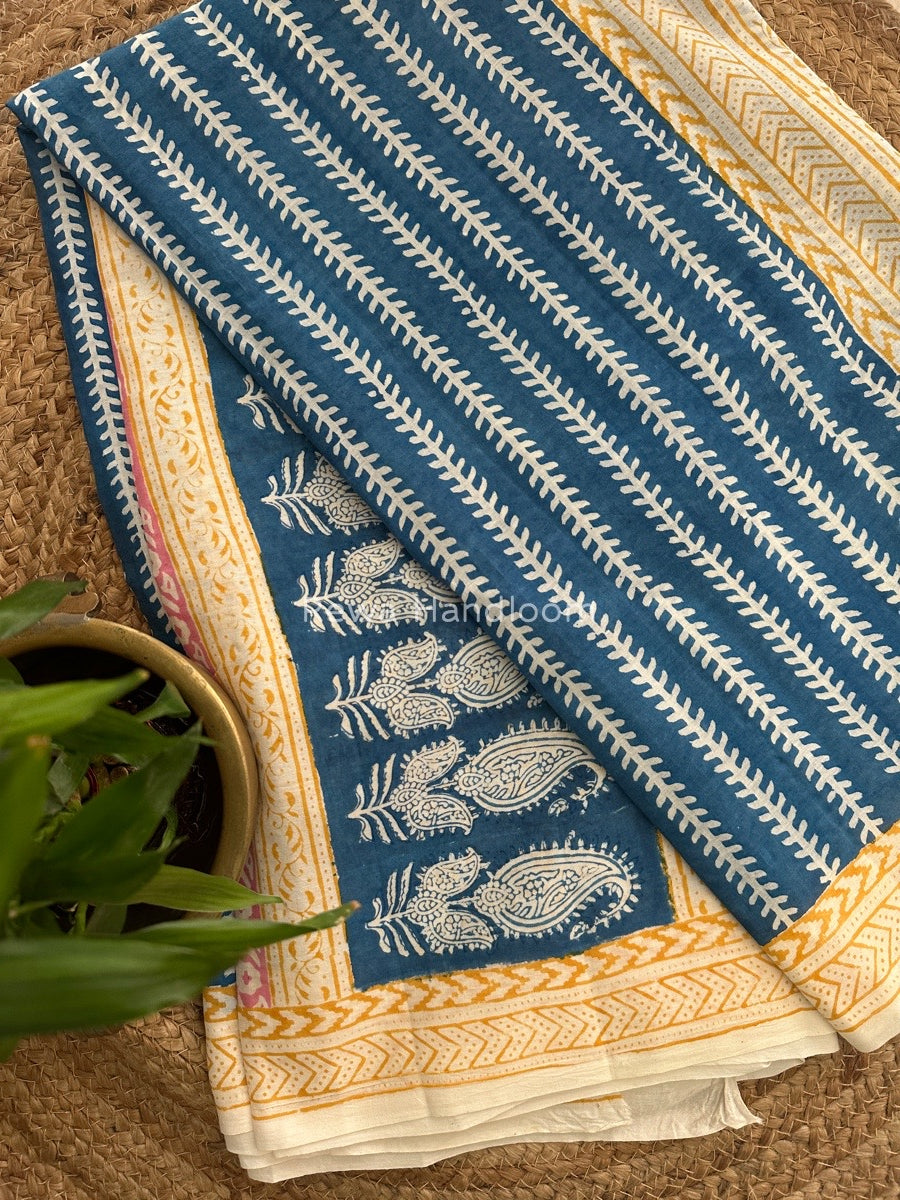 Indigo Cotton Saree