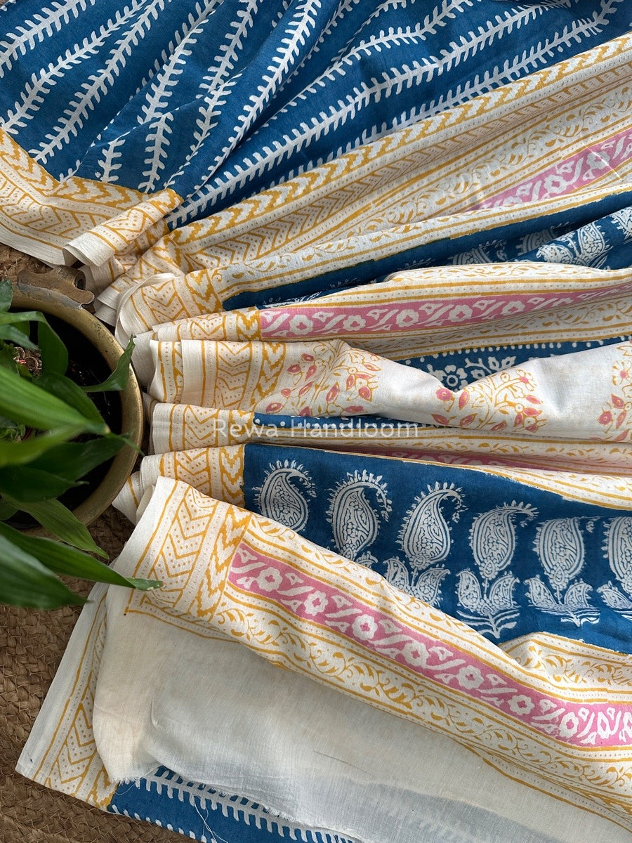 Blue Indigo Cotton Saree IND016
