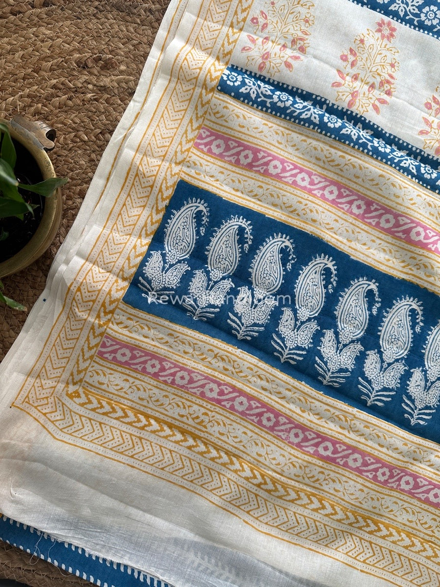 Blue Indigo Cotton Saree IND016