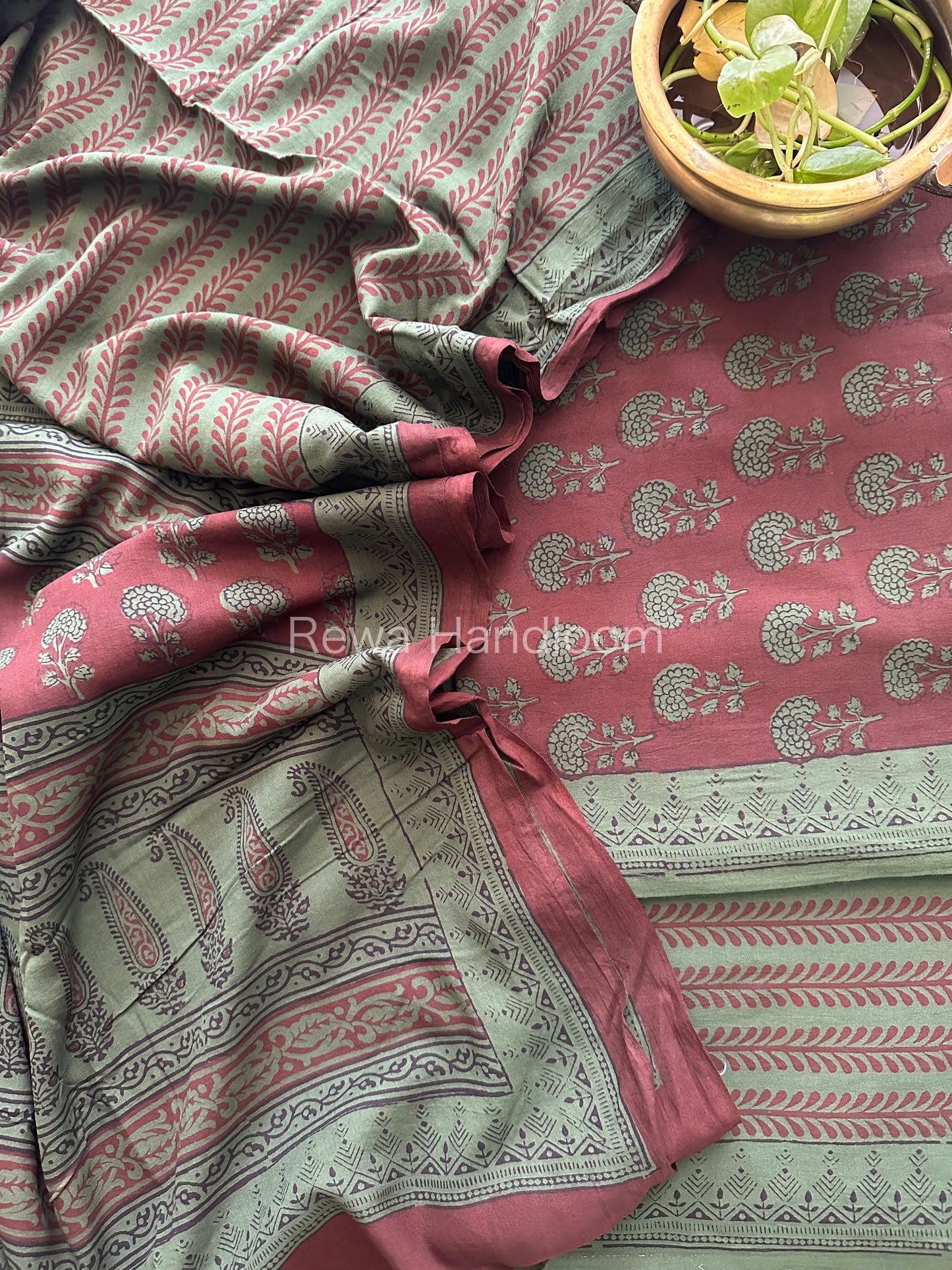 Bagh Print Cotton Suit