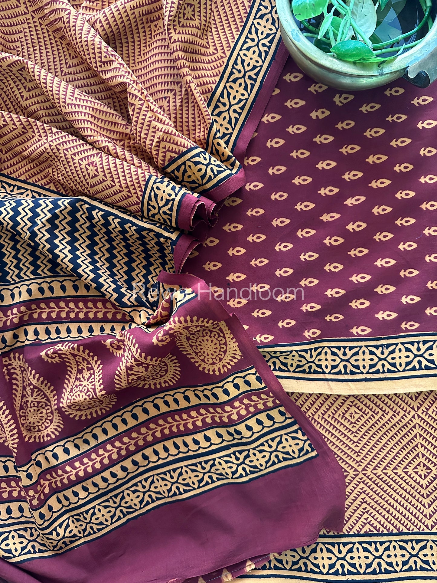Bagh Print Cotton Suit