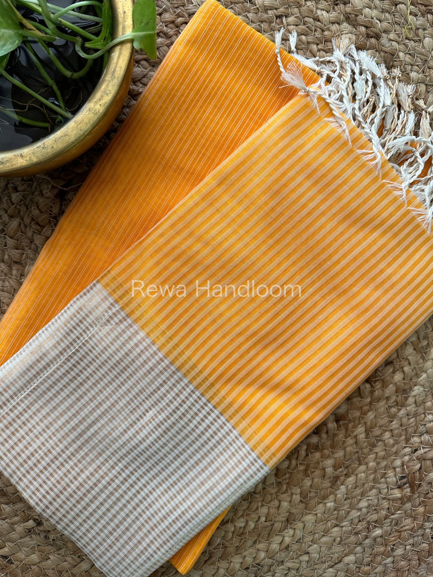 Maheshwari Orange Checks Dress Material CPT23