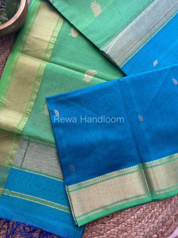 Butta Pallu Zari Border Saree ~ Maheshwari Saree