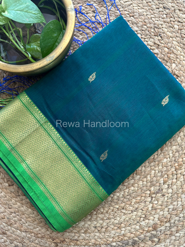 Butta Pallu Zari Border Saree ~ Maheshwari Saree