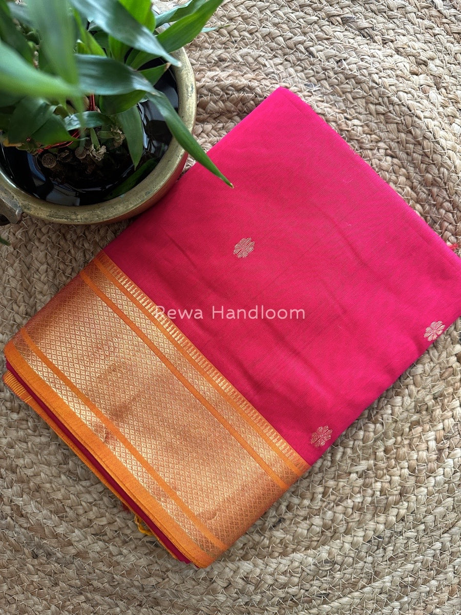 Maheshwari Rani Pink Zari Butti Saree SW03