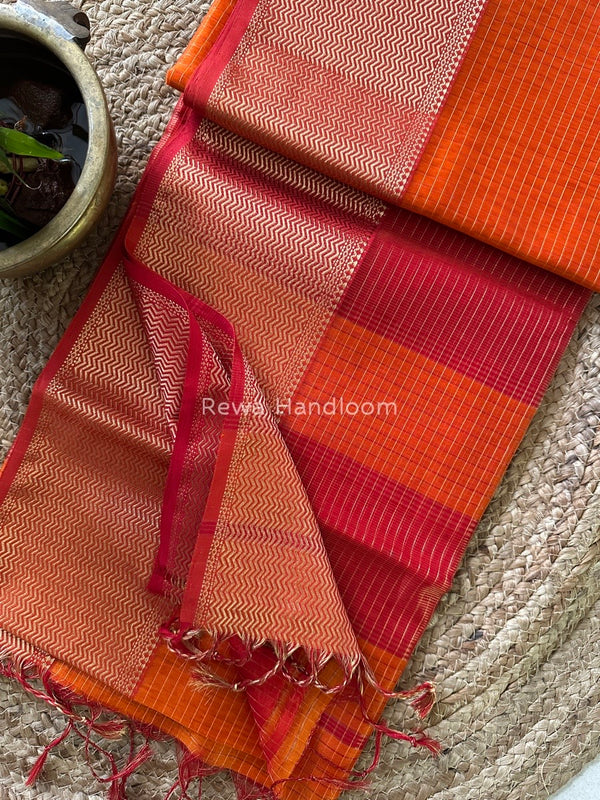Maheshwari Skirt Checks Saree