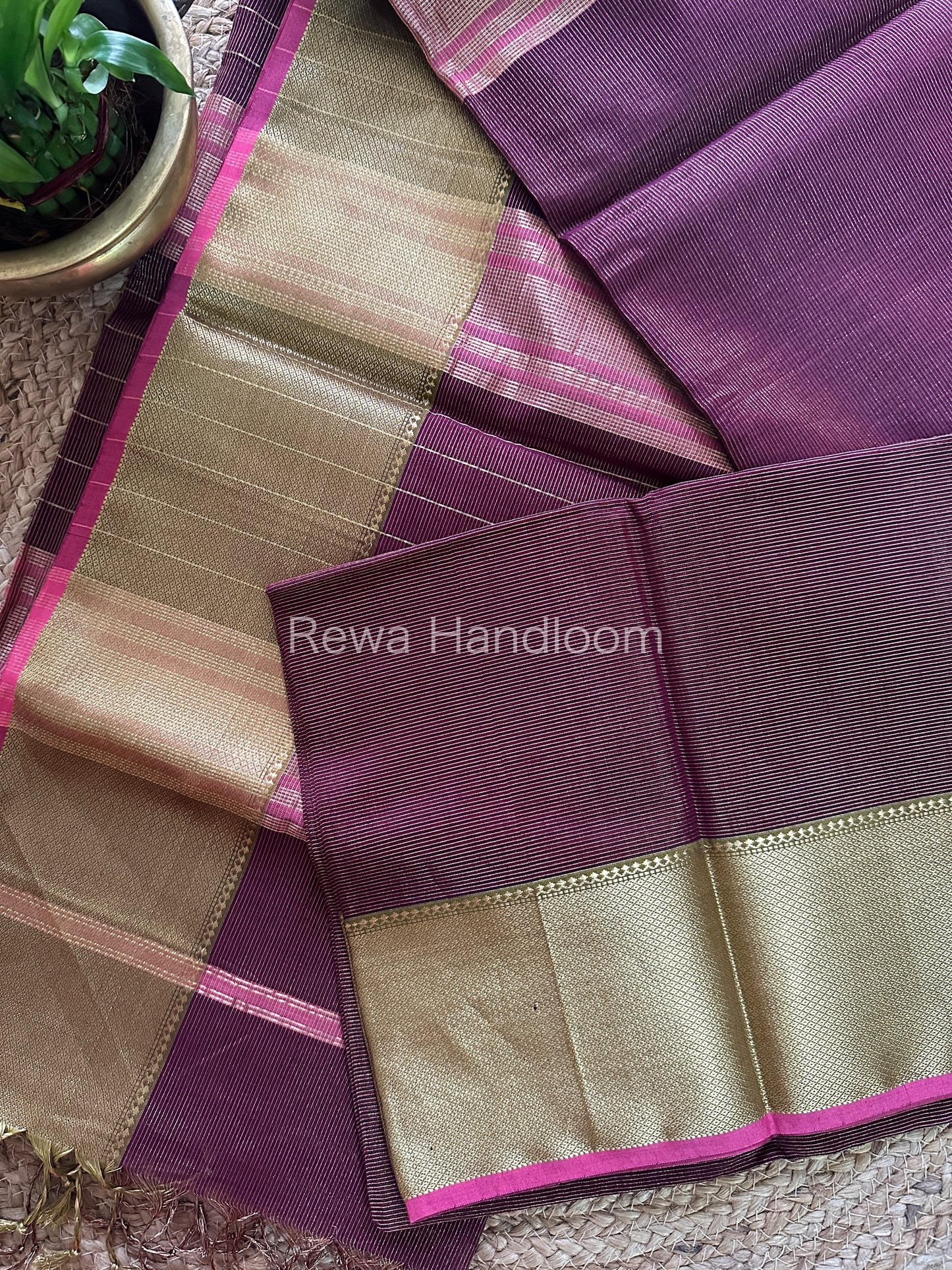 Maheshwari Violet Tissue Silk Saree-ZTS19