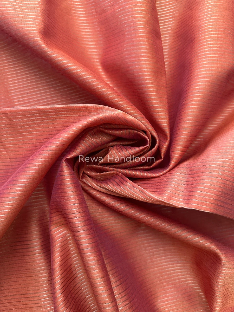 Maheshwari Rust Orange Silk Dupatta PD034