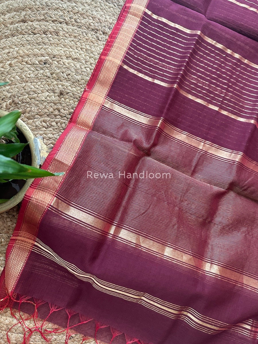 Maheshwari Wine Silk Dupatta PD041