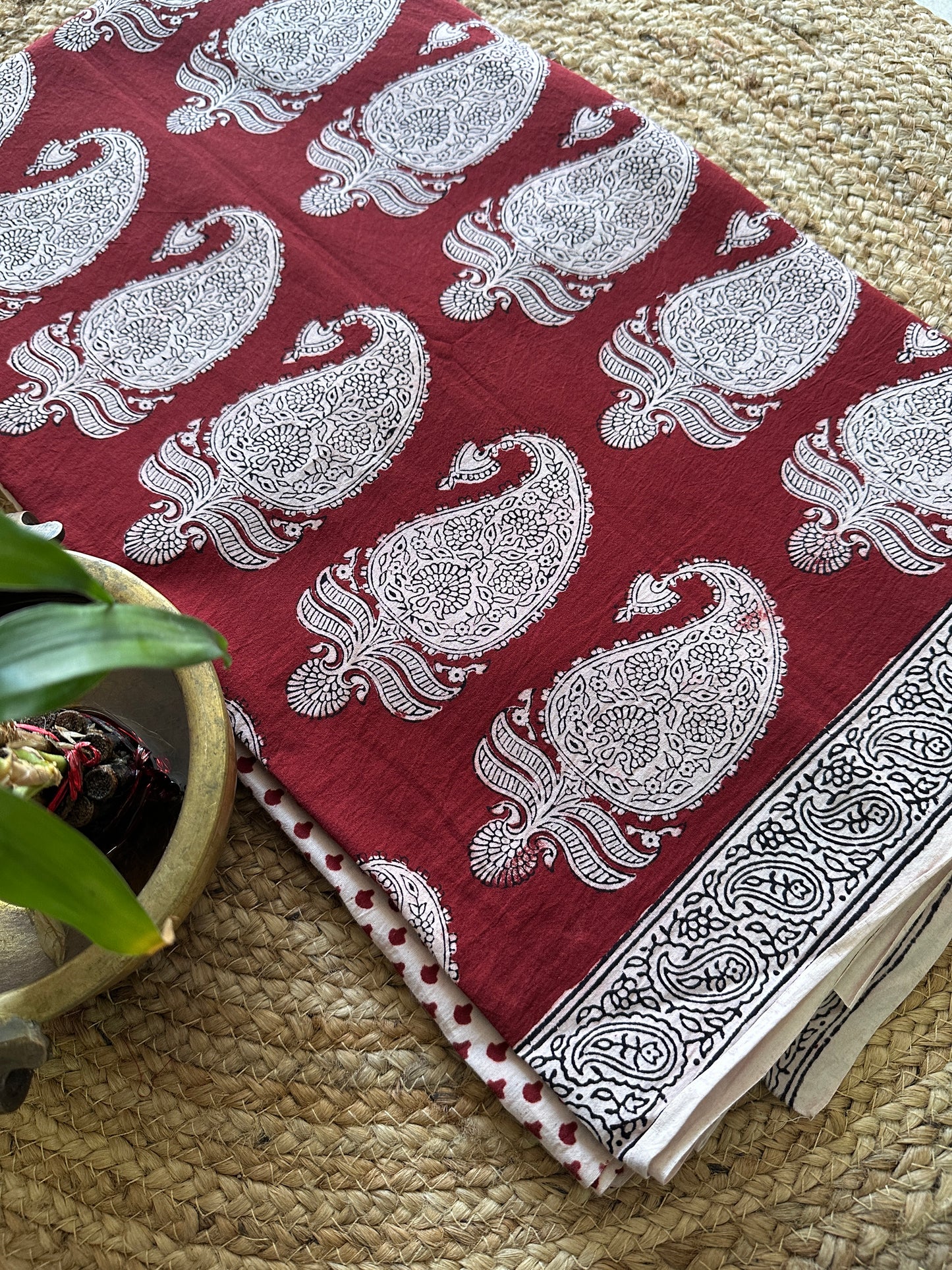 Red-White Bagh Print Cotton Suit -BCSP14