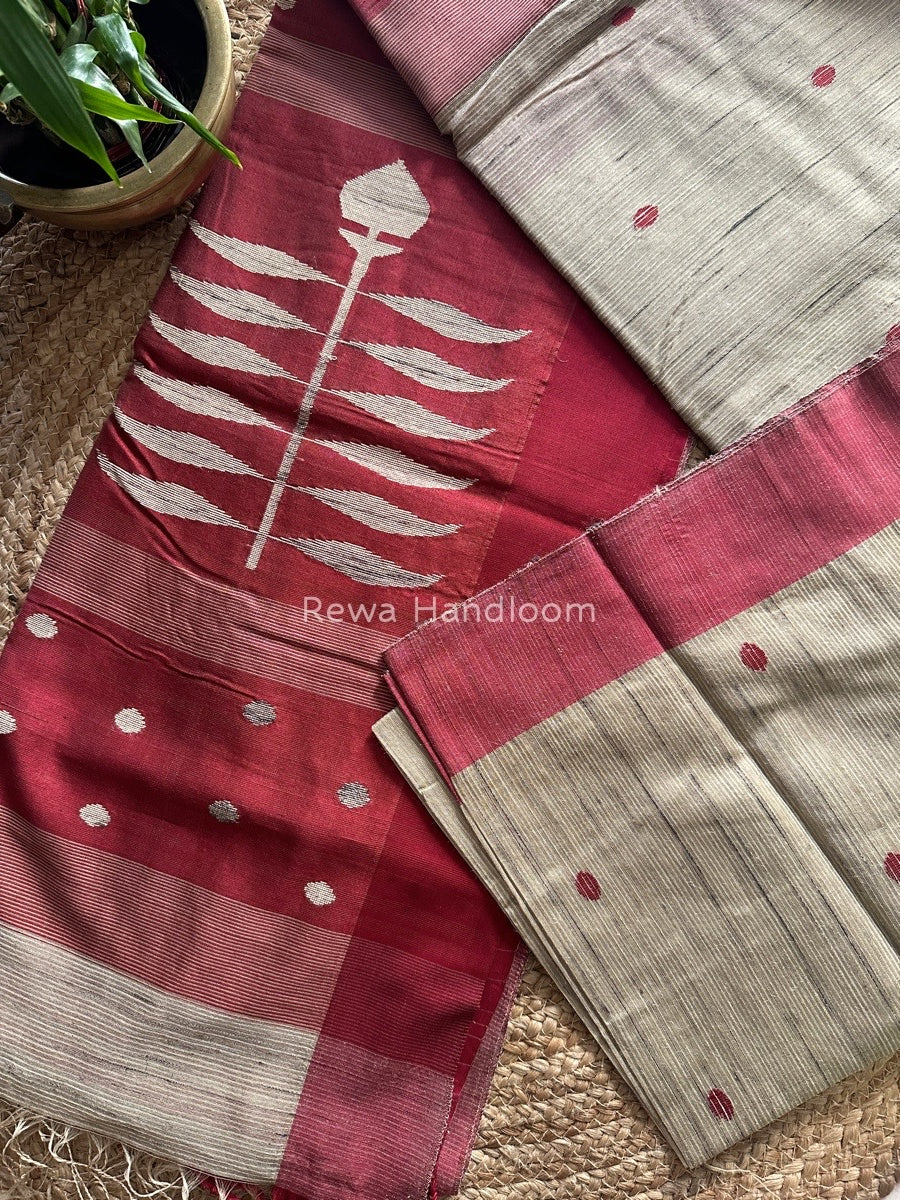 Exclusive Maheswari Tussar Zute Pallu Saree ZS001