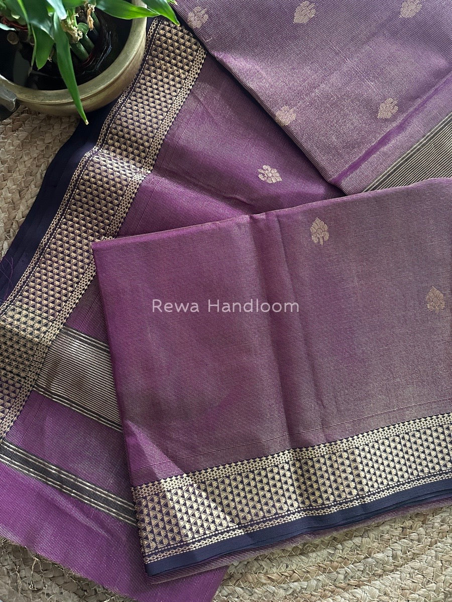 Maheshwari Purple Tissue Butti Saree TBS018