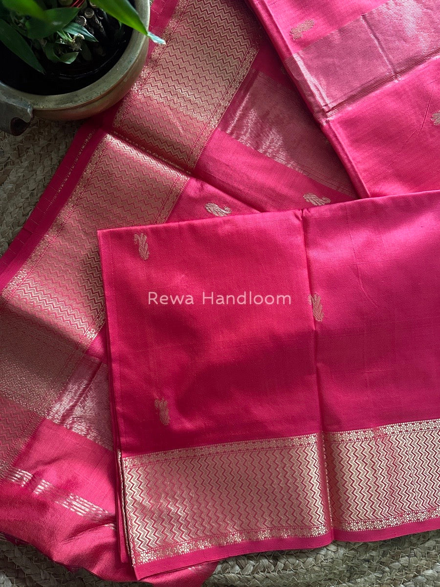 Maheshwari Rani Pink Pure Silk Saree PS20