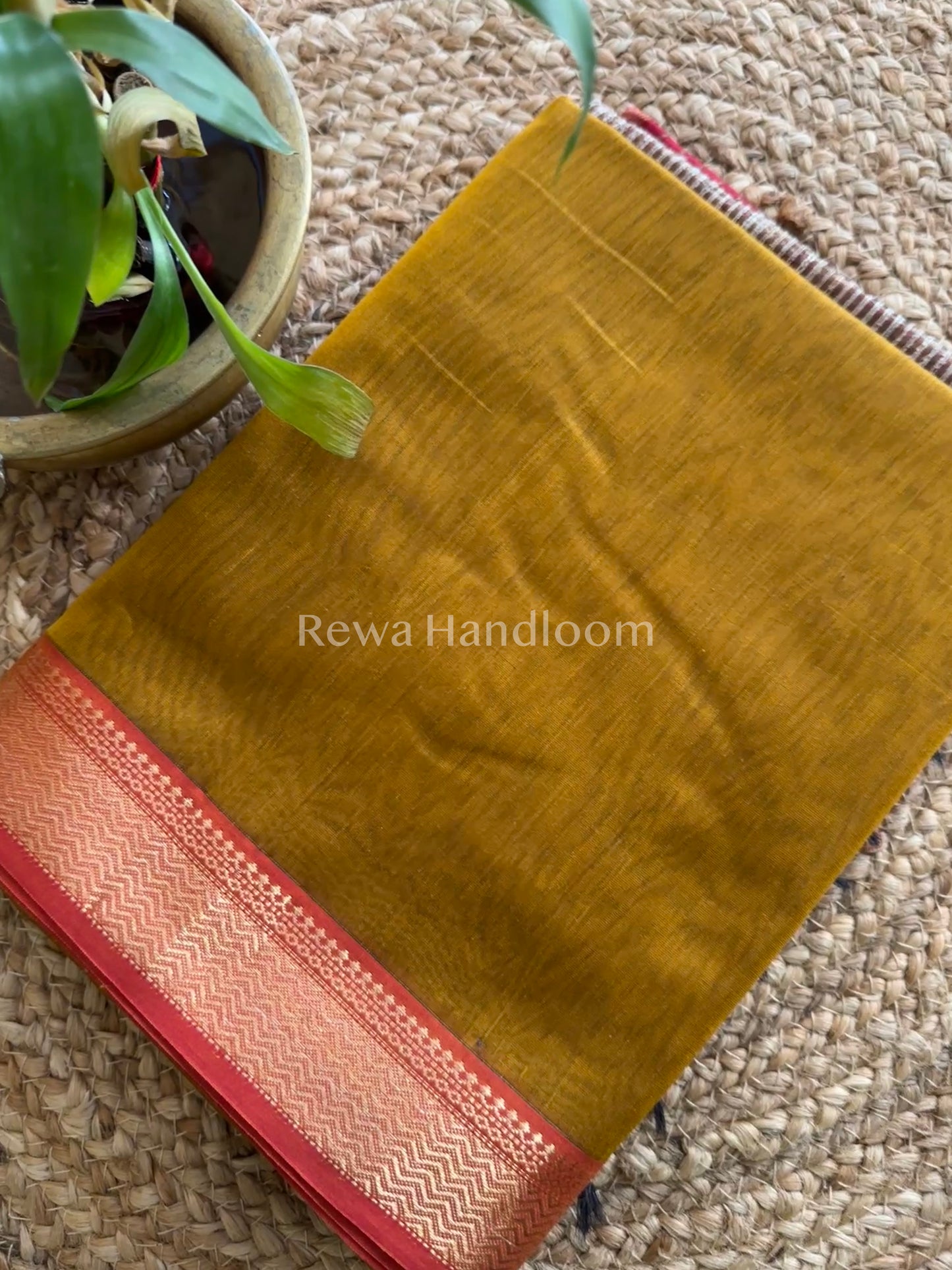 Maheshwari Mustard Yellow Gichha Pallu Saree GP07