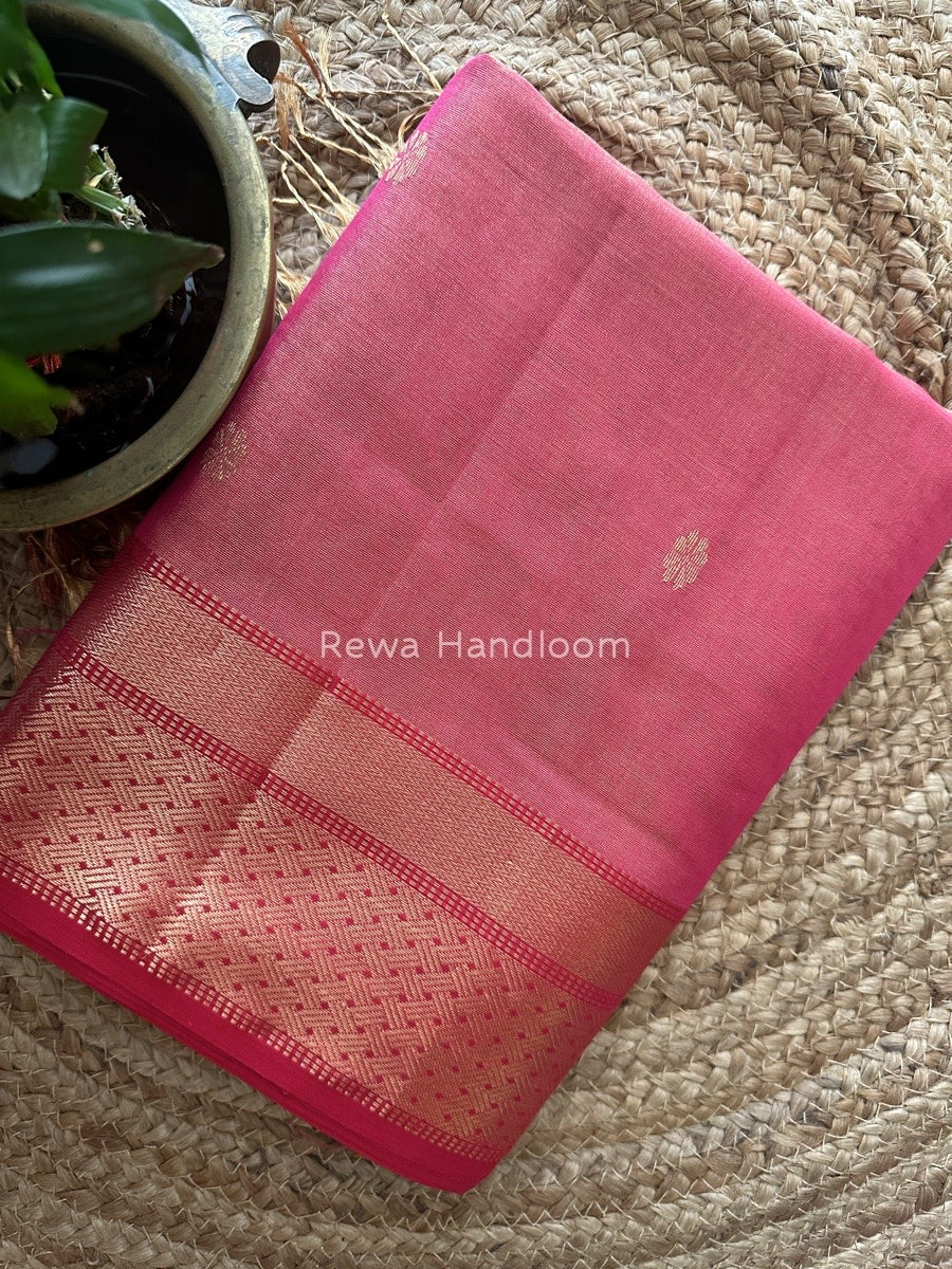 Maheshwari Rani Pink Tissue Butti Saree TBBS019