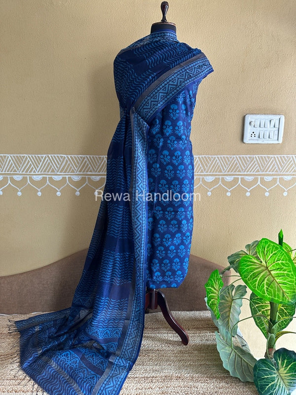 Batik Print Silk Top-Dupatta