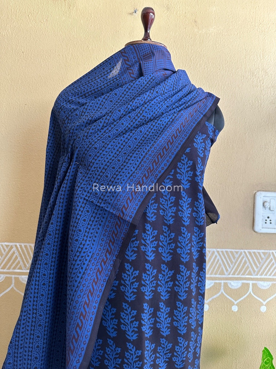 Black-Blue Bagh Print Cotton Suit BCSP0111