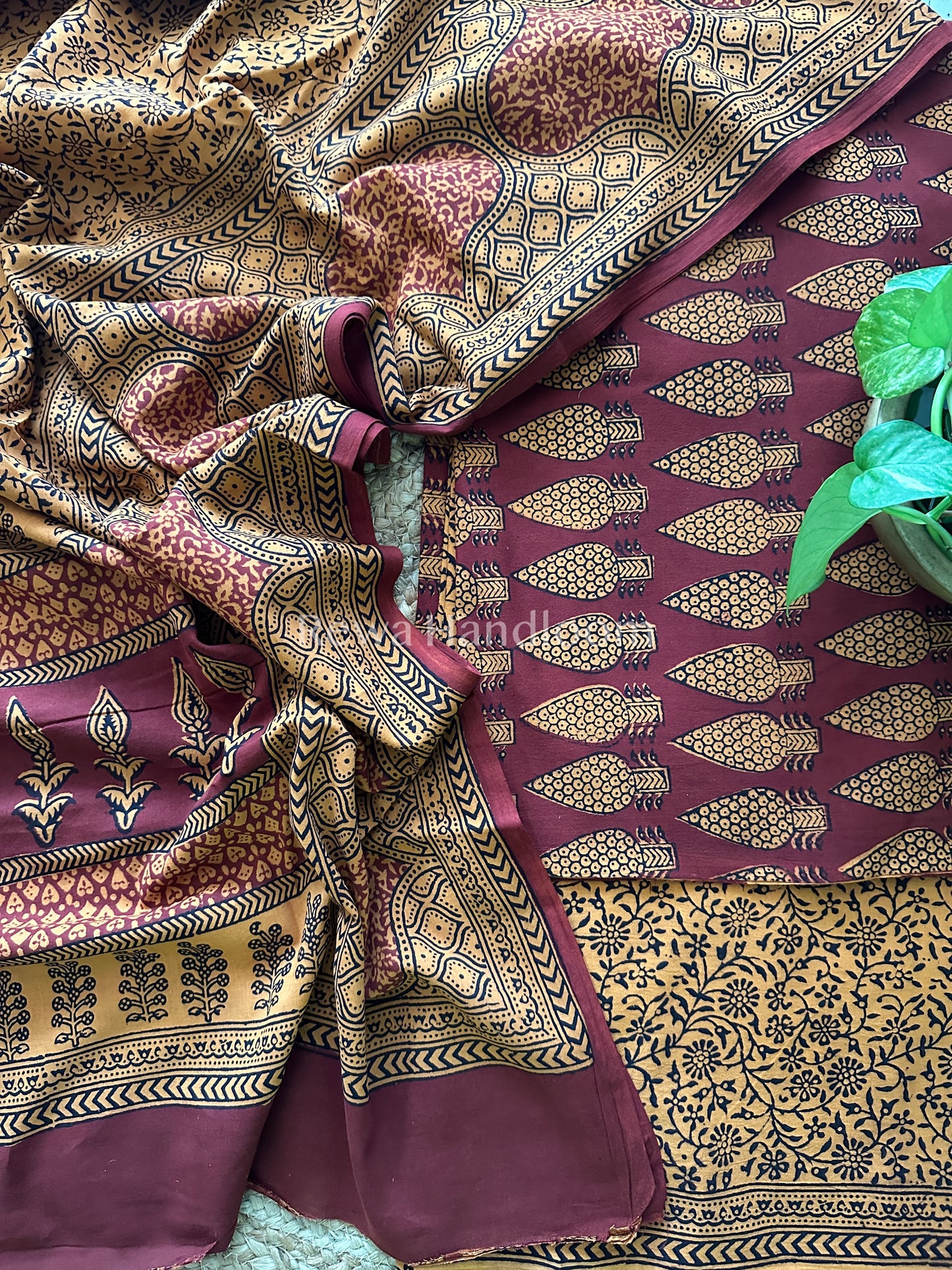 Bagh Print Cotton Suit
