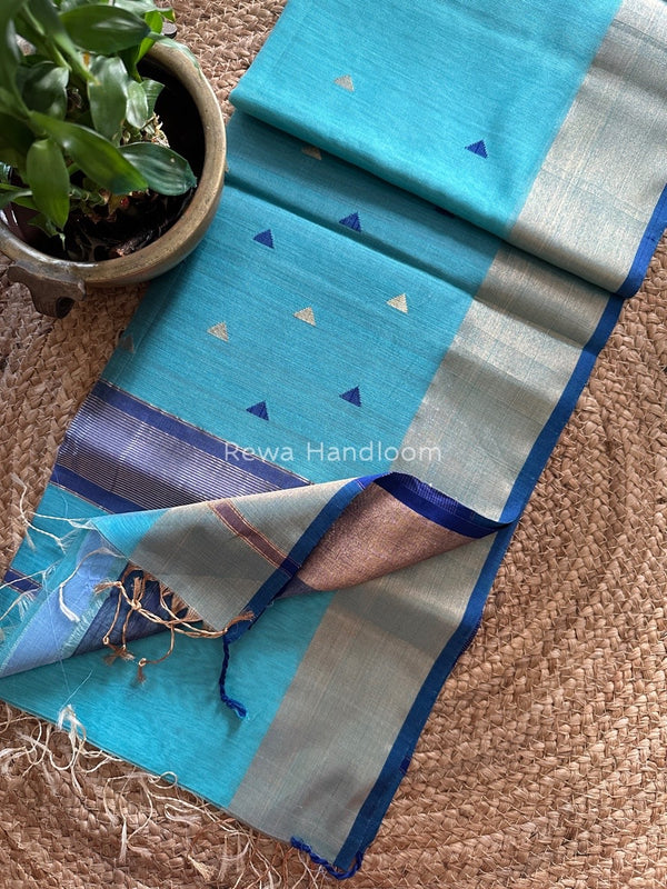 Zari Triangle Butti Maheshwari Saree