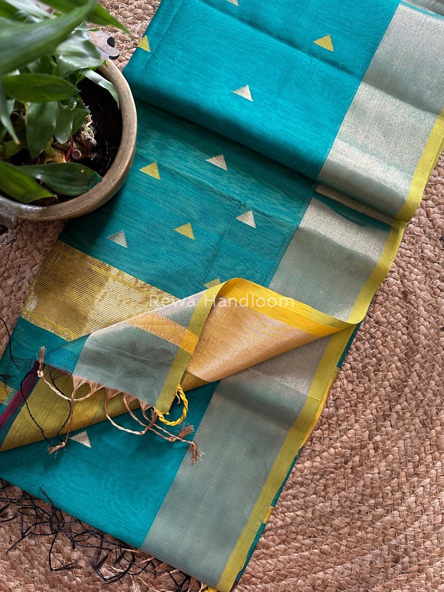 Zari Triangle Butti Maheshwari Saree