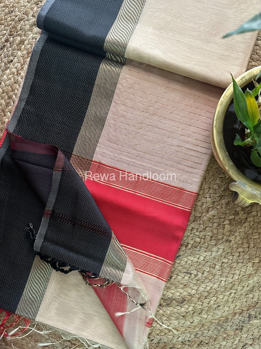 Light Onion pink Ganga Jamuna Maheshwari Saree GJ01