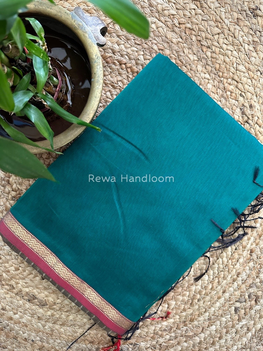 Maheshwari Green Gicha Weaving Saree GPS013