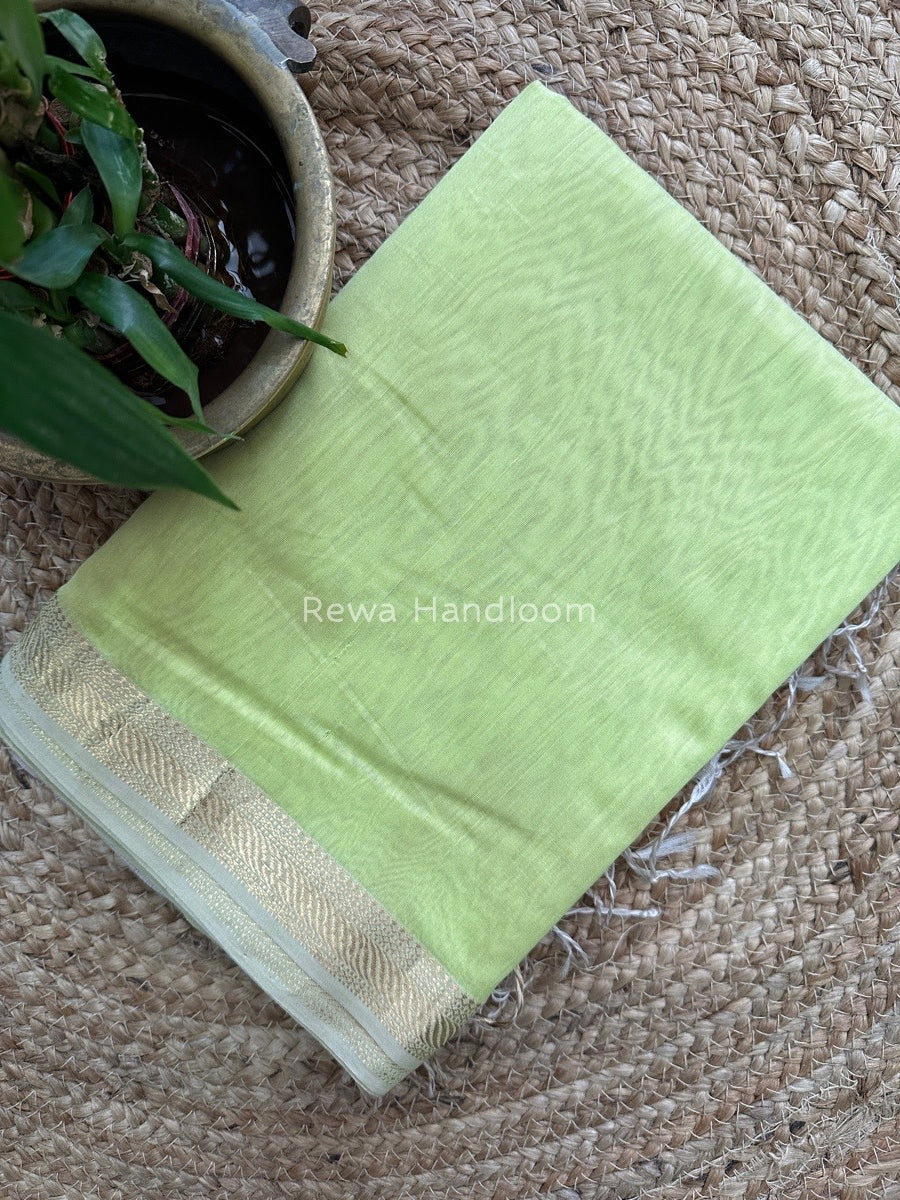 Maheshwari Pastel Green Gicha Weaving Saree GPS07