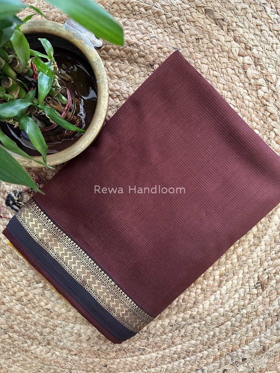 Maheshwari Brown Rasta Lehar Saree RL02