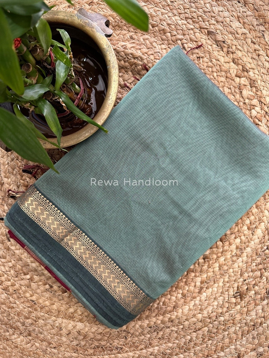 Maheshwari Teal Green Rasta Lehar Saree RL03