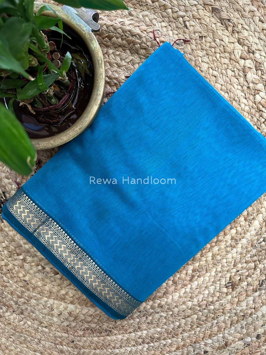 Maheshwari Rama Blue Rasta Lehar Saree RL09