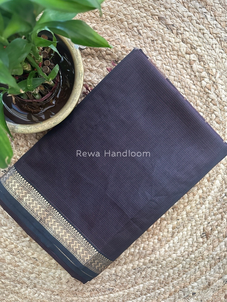 Maheshwari Dark Brown Rasta Lehar Saree RL011
