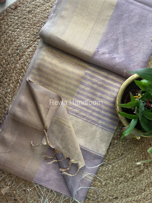 Maheshwari Lavender Tissue Silk Saree FTS09