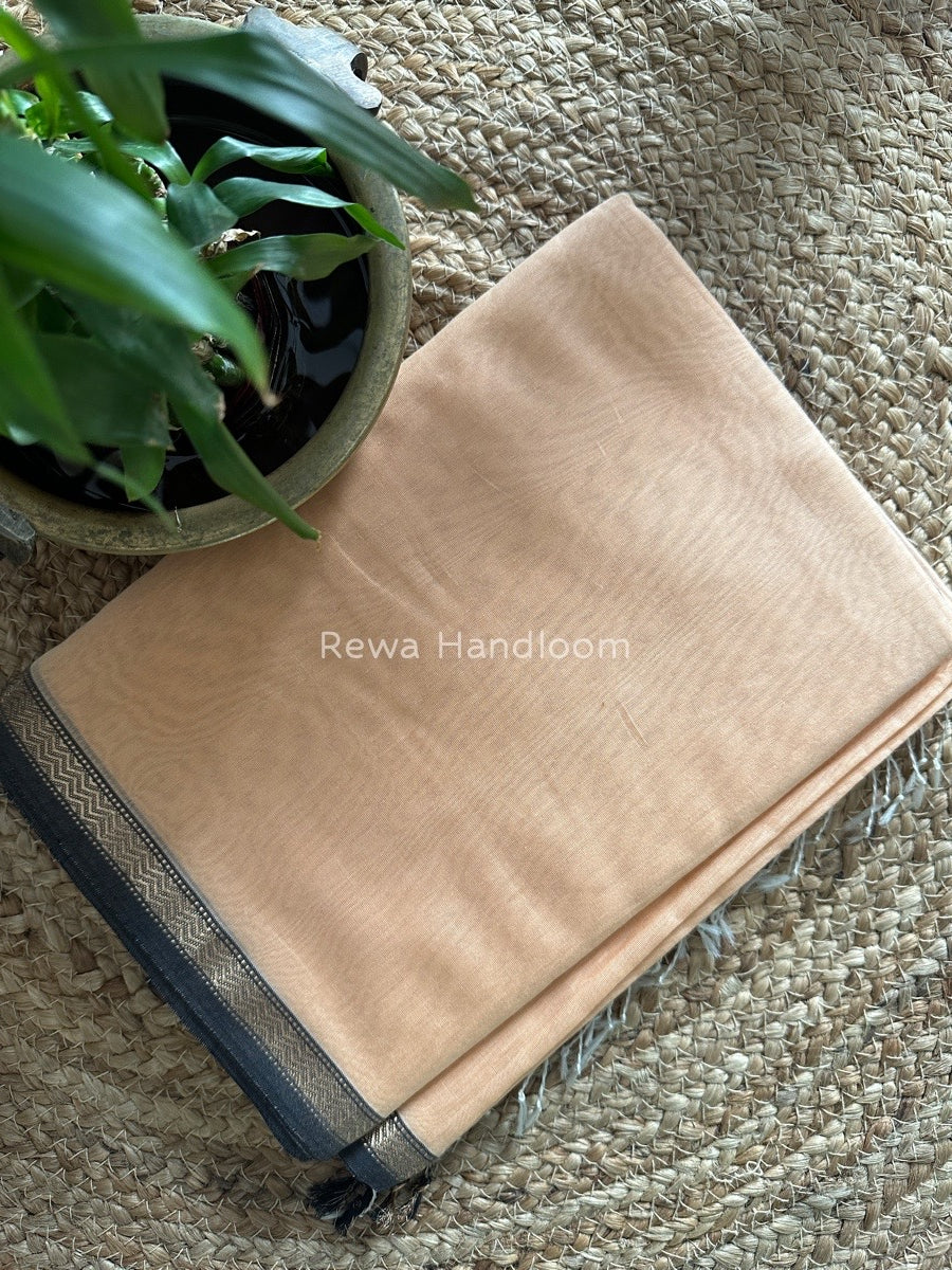 Maheshwari Peach Gicha Weaving Saree GPS019
