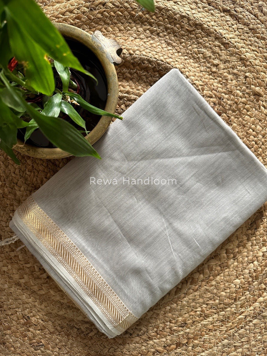Maheshwari Grey Gicha Weaving Saree GPS08