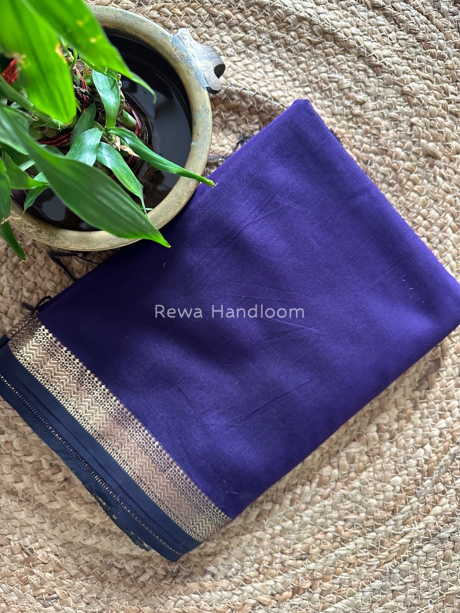 Maheshwari Purple Gicha Weaving Saree GPS02