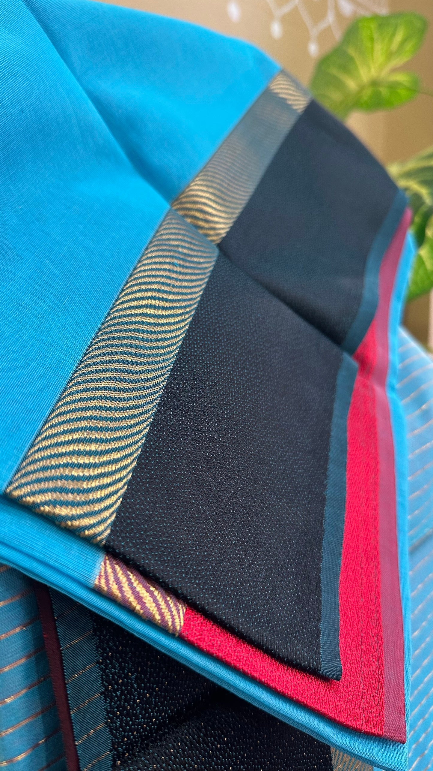Sea Blue Ganga Jamuna Maheshwari Saree GJ00414