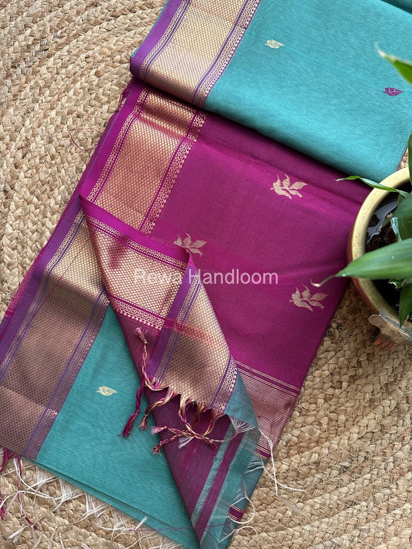 Zari Border Maheshwari Saree
