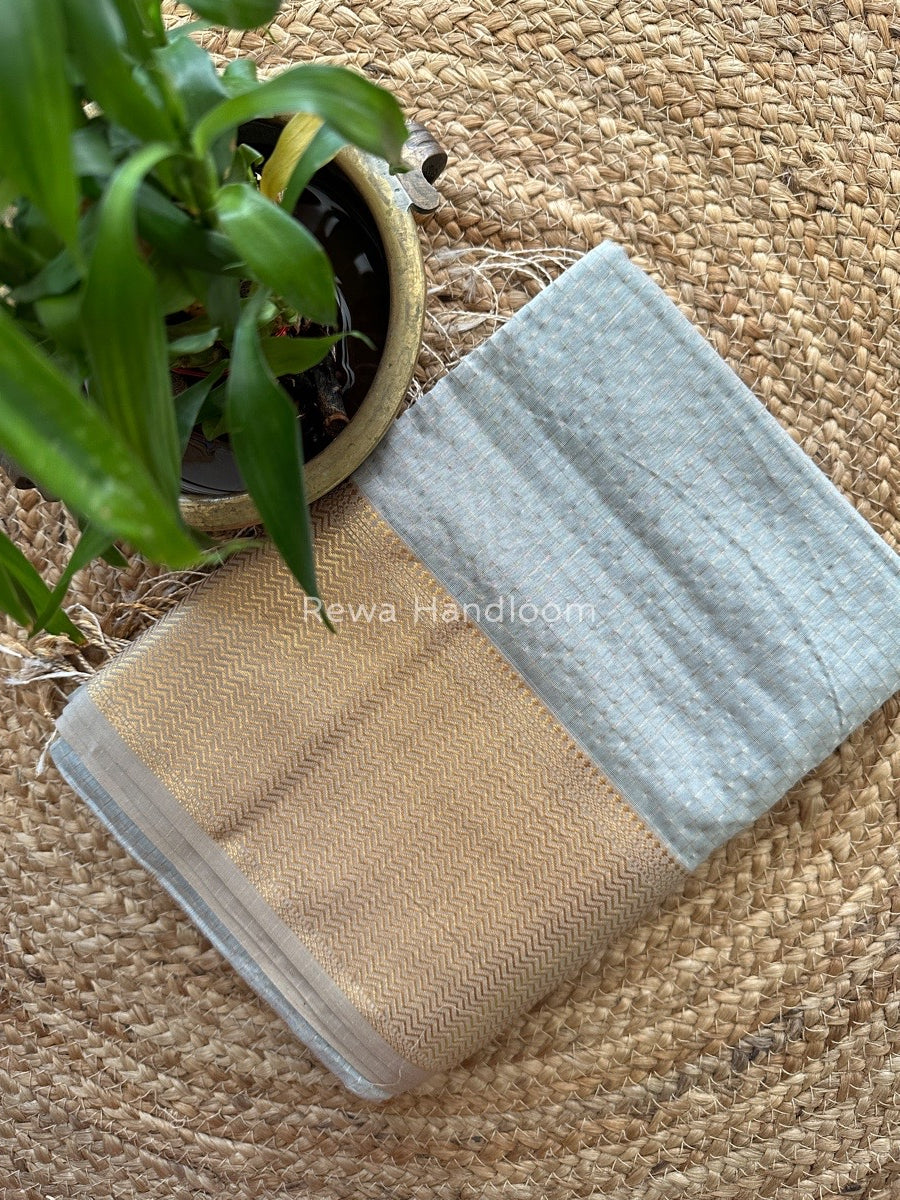 Maheshwari Grey Skirt Checks Saree SCS017
